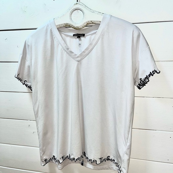 LEO & UGO White T-Shirt - Size 4 /L - Picture 3 of 8
